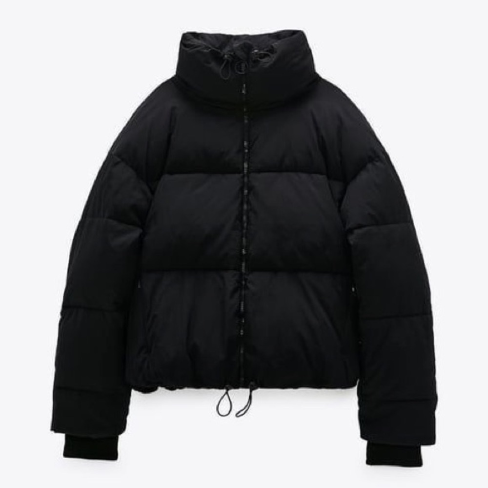 Zara Women’s ComfortTemp Thermal Insulation Puffer Jacket Crop in Black L - Picture 2 of 16
